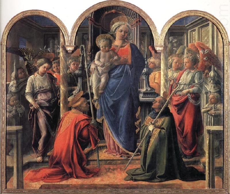 Madonna and Child with Angels,St Frediano and St Augustine, Fra Filippo Lippi